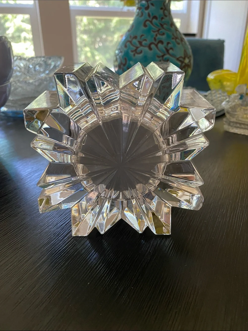 Mikasa Lead Crystal Starburst Mantel Clock - Clear